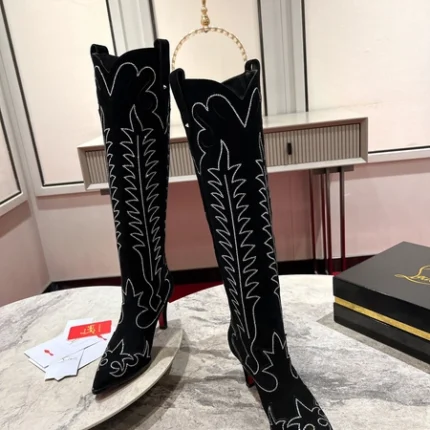 Christian Louboutin Santia Botta Strass Black Boot