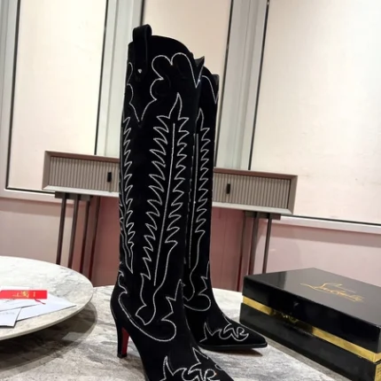 Christian Louboutin Santia Botta Strass Black Boot