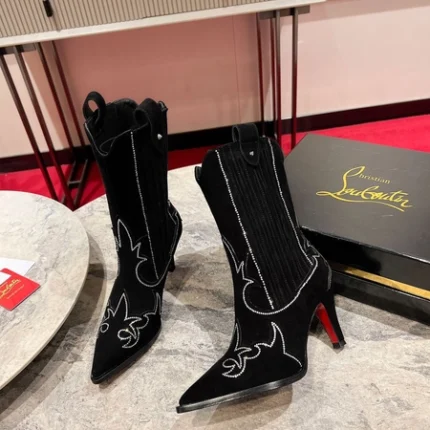 Christian Louboutin Santigag Strass Black Boot