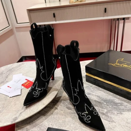 Christian Louboutin Santigag Strass Black Boot