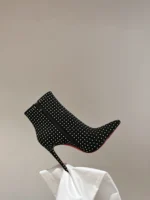 Christian Louboutin So Kate Booty High Heels Ankle Boots In Black Suede