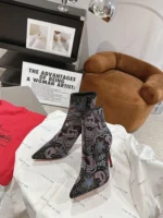 Christian Louboutin So Kate Starlight Red Sole Booties In Blackmulti