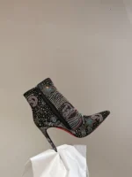 Christian Louboutin So Kate Starlight Red Sole Booties In Blackmulti