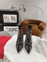 Christian Louboutin So Kate Starlight Red Sole Booties In Blackmulti