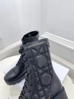 Dior D-Unit Ankle Boot Black Quilted Cannage Calfskin