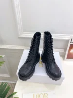 Dior D-Unit Ankle Boot Black Quilted Cannage Calfskin