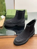 Gucci GG Canvas Ankle Boots Black