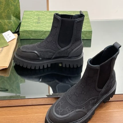 Gucci GG Canvas Ankle Boots Black