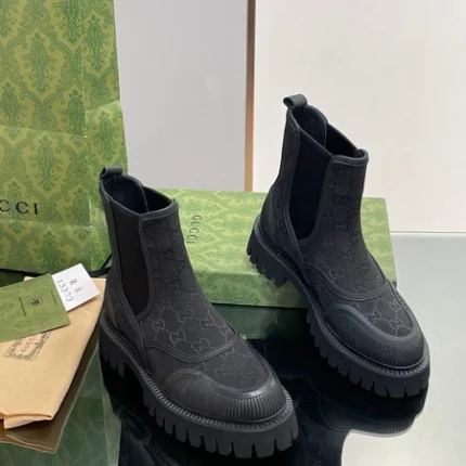 Gucci GG Canvas Ankle Boots Black