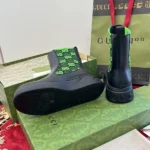 Gucci GG Supreme Ankle Boots Black Green