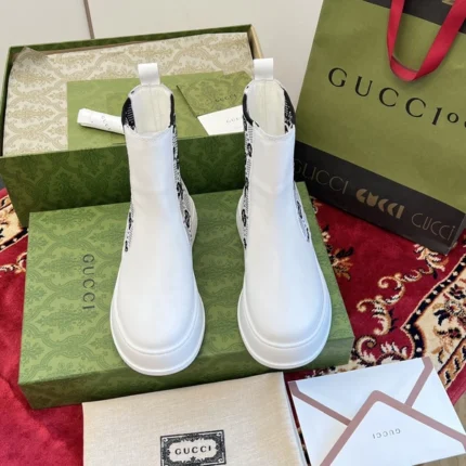 Gucci GG Supreme Ankle Boots White