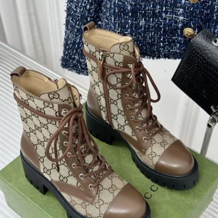 Gucci Lace-up GG Boots