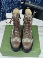 Gucci Lace-up GG Boots