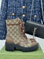 Gucci Lace-up GG Boots