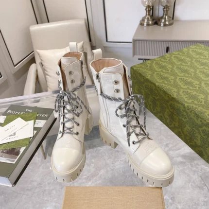 Gucci Women's GG Matelassé Lace-up Boot