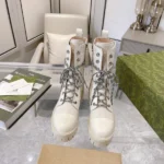 Gucci Women's GG Matelassé Lace-up Boot