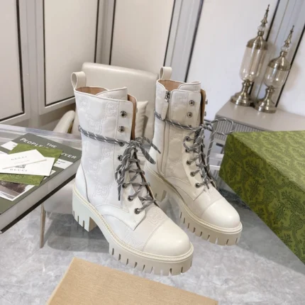 Gucci Women's GG Matelassé Lace-up Boot