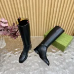 Gucci Women's Slim Horsebit Boot Black Leather