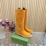 Gucci Women's Slim Horsebit Boot Brown Suede