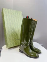 Gucci Women's Slim Horsebit Boot Dark Green