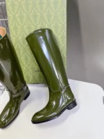Gucci Women's Slim Horsebit Boot Dark Green