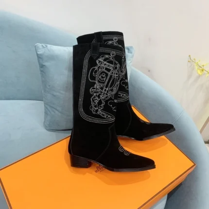 Hermes Folk 35 Boot Black
