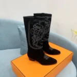 Hermes Folk 35 Boot Black
