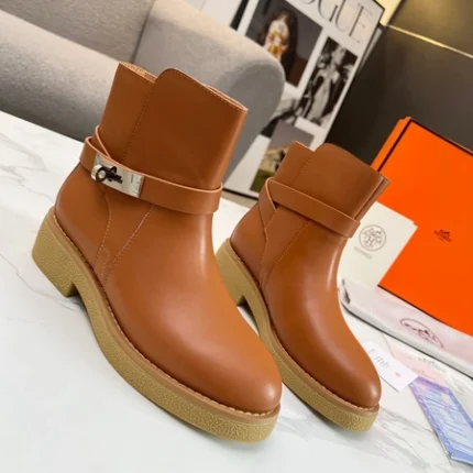Hermes History Ankle Boot Brown