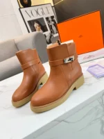 Hermes History Ankle Boot Brown