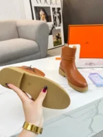 Hermes History Ankle Boot Brown