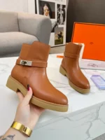 Hermes History Ankle Boot Brown