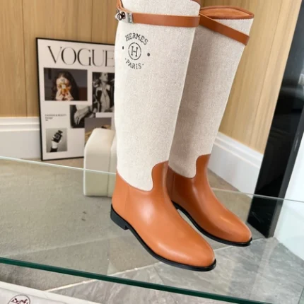 Hermes Inspired Jumping Boot In Brown