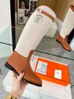 Hermes Inspired Jumping Boot In Brown