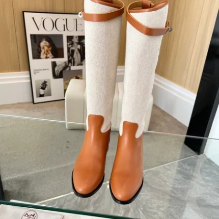 Hermes Inspired Jumping Boot In Brown