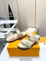 Louis Vuitton Bom Dia Flat Comfort Mule Light Beige