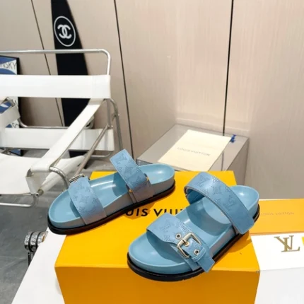 Louis Vuitton Bom Dia Flat Comfort Mule Light Blue