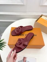 Louis Vuitton LV Isola Flat Mule Bordeaux Red