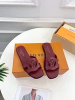 Louis Vuitton LV Isola Flat Mule Bordeaux Red