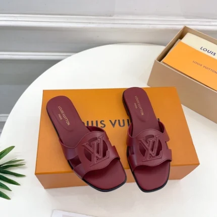 Louis Vuitton LV Isola Flat Mule Bordeaux Red