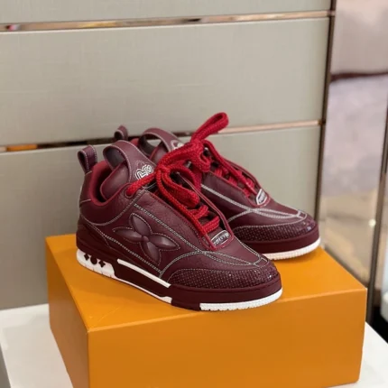 Louis Vuitton LV Skate Bordeaux Red Grained Calf Leather Sneaker