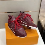 Louis Vuitton LV Skate Bordeaux Red Grained Calf Leather Sneaker