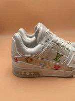 Louis Vuitton LV Trainer Floral Motif White Denim Sneaker