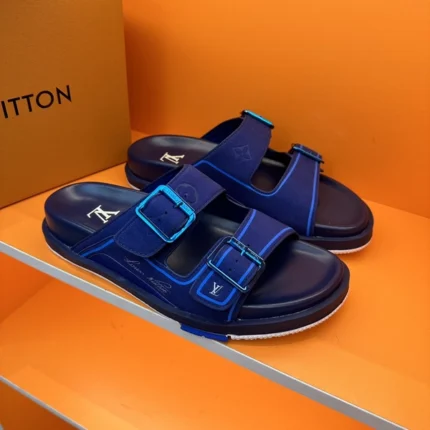 Louis Vuitton LV Trainer Mules Dark Blue