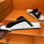 Louis Vuitton LV Trainer Mules White Black