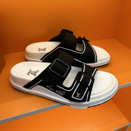 Louis Vuitton LV Trainer Mules White Black