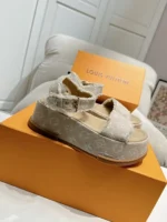 Louis Vuitton Maya Flatform Sandal Beige