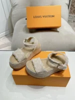 Louis Vuitton Maya Flatform Sandal Beige