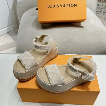 Louis Vuitton Maya Flatform Sandal Beige