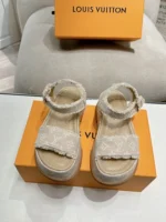 Louis Vuitton Maya Flatform Sandal Beige