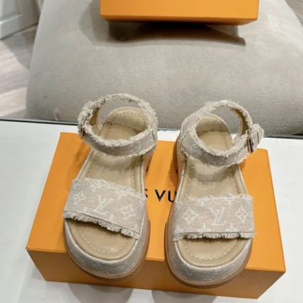 Louis Vuitton Maya Flatform Sandal Beige